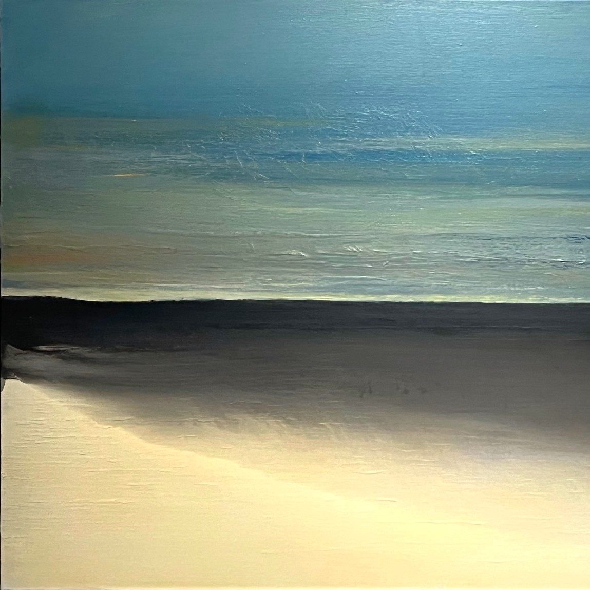 Grand paysage fluide, huile sur toile de lin, 100x150cm, 2025